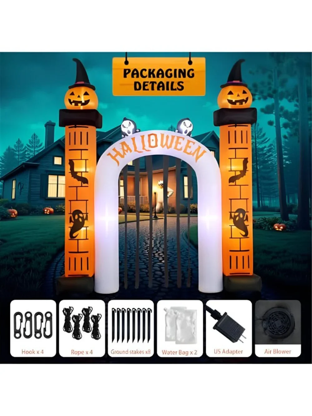 11 FT(H) x 10 FT(L) Giant Halloween Inflatables Archway, Halloween Inflatable,